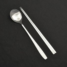[HAEMO] Miller Hunminjeongeum Spoon & Chopsticks – Elegant Curved Design with Korean Script Accent, Premium Stainless Steel, Made in Korea